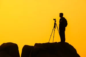 Silhouette of photographer.